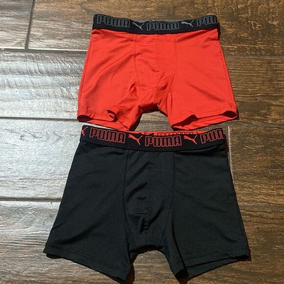 4x/$30 Puma New Kids Boxer Briefs - Black and Red Size M - Picture 2 of 9
